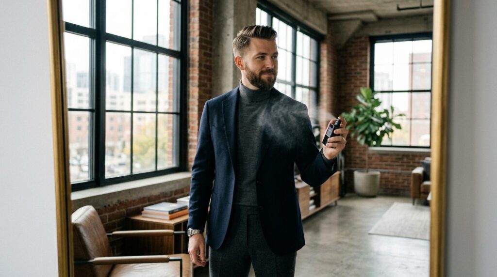 Portrait of stylish man in premium business casual outfit sp
